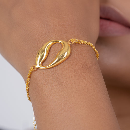 22kt Gold Tone Bean Bracelet