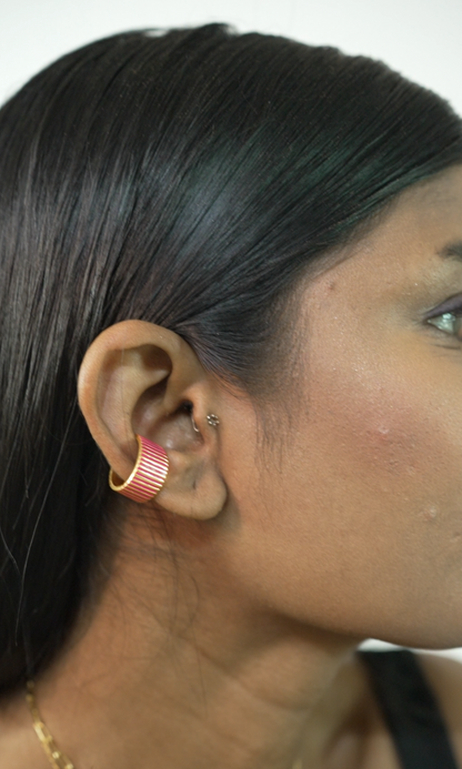 Dorothy Pink Enamel Ear Cuff