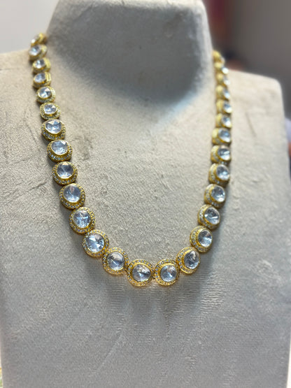 Uncut Diamond Necklace with earrings