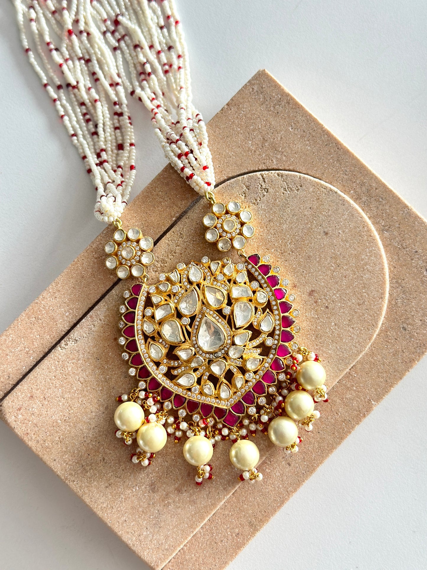 Rani Red Polki Necklace