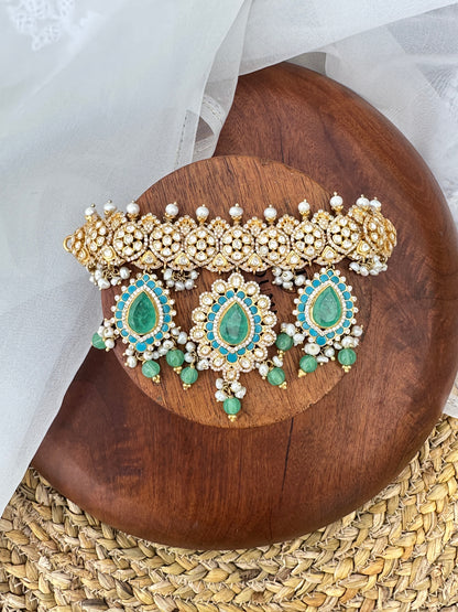 Iqra Polki Necklace with earrings