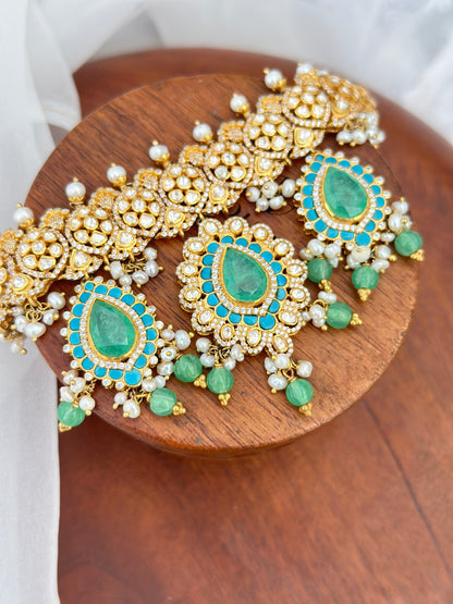 Iqra Polki Necklace with earrings