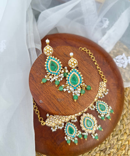 Iqra Polki Necklace with earrings