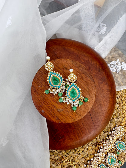 Iqra Polki Necklace with earrings