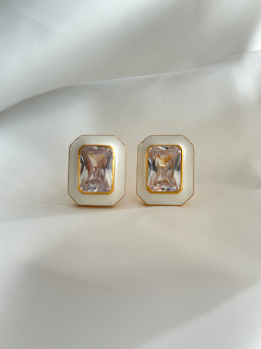 White Tone Alma Earrings