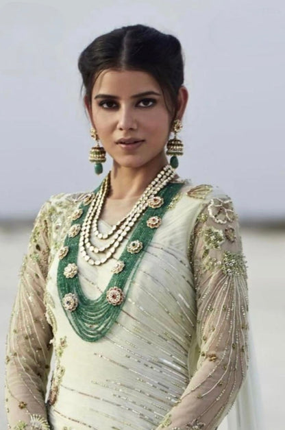 Tri Polki Ranihaar with earrings