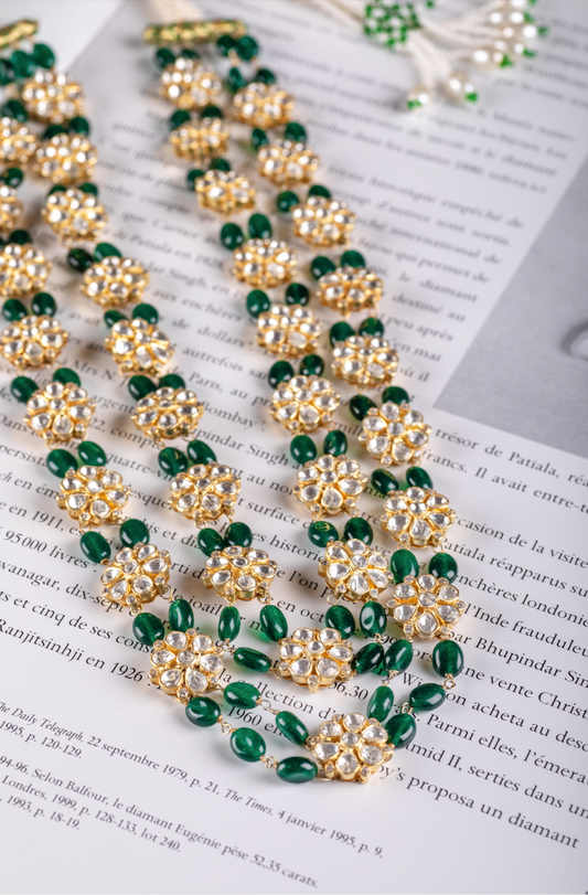 Emerald Tone Murraya Polki Necklace