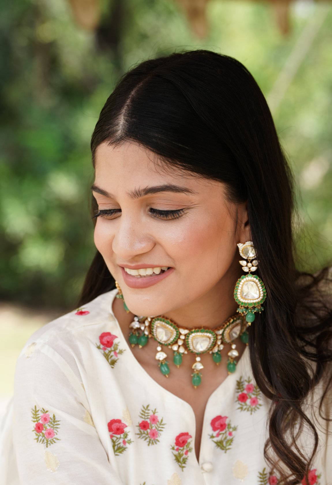 Soha Polki Necklace with earrings