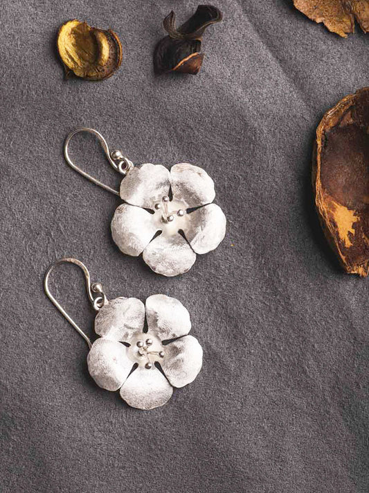 Silver Sunkissed Petal Earring