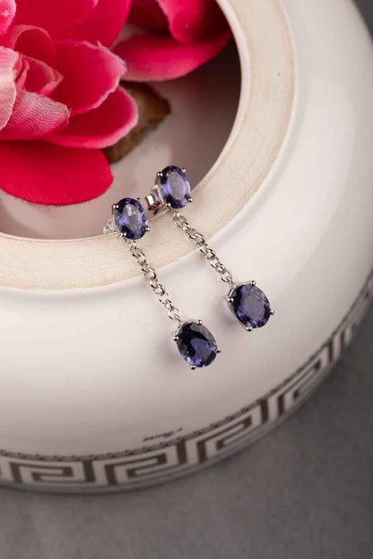 SILVER IOLITE EARRINGS