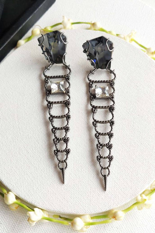 Lune Argentee Silvernight Grey Earrings