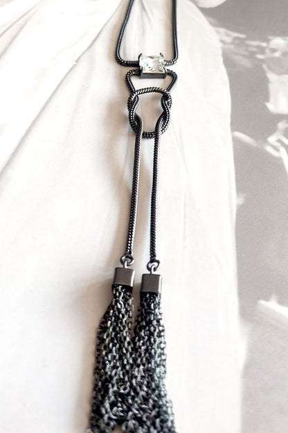 Silvernight Grey Tasseled Neck Chain