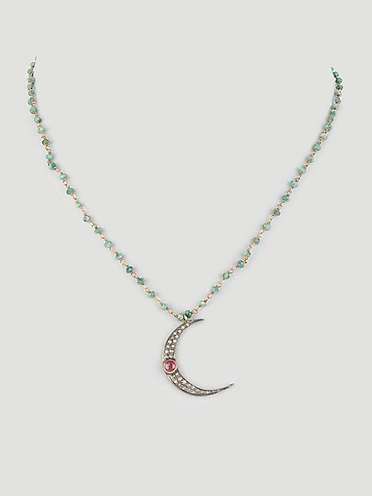 Silver Crescent Moon Necklace