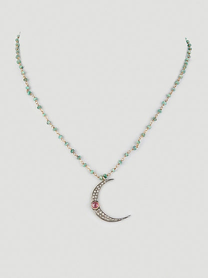 Silver Crescent Moon Necklace