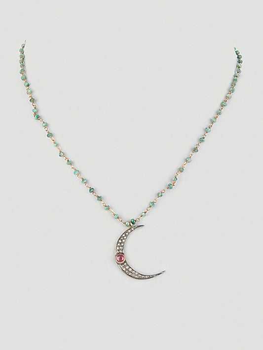 Silver Crescent Moon Necklace