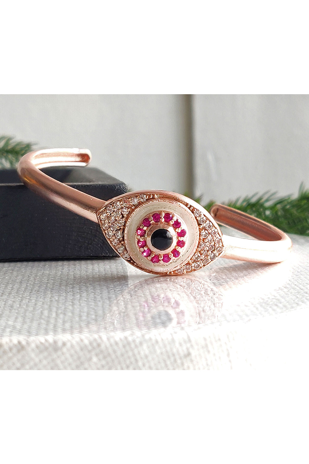 Rose Gold Tone Evil Eye Band