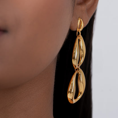 Hoop in Hoop 22kt Gold Tone Danglers