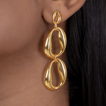 Hoop in Hoop 22kt Gold Tone Danglers