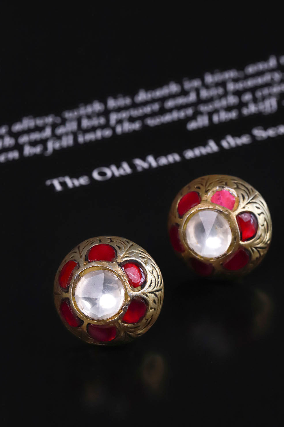 Silver Jia Polki Studs