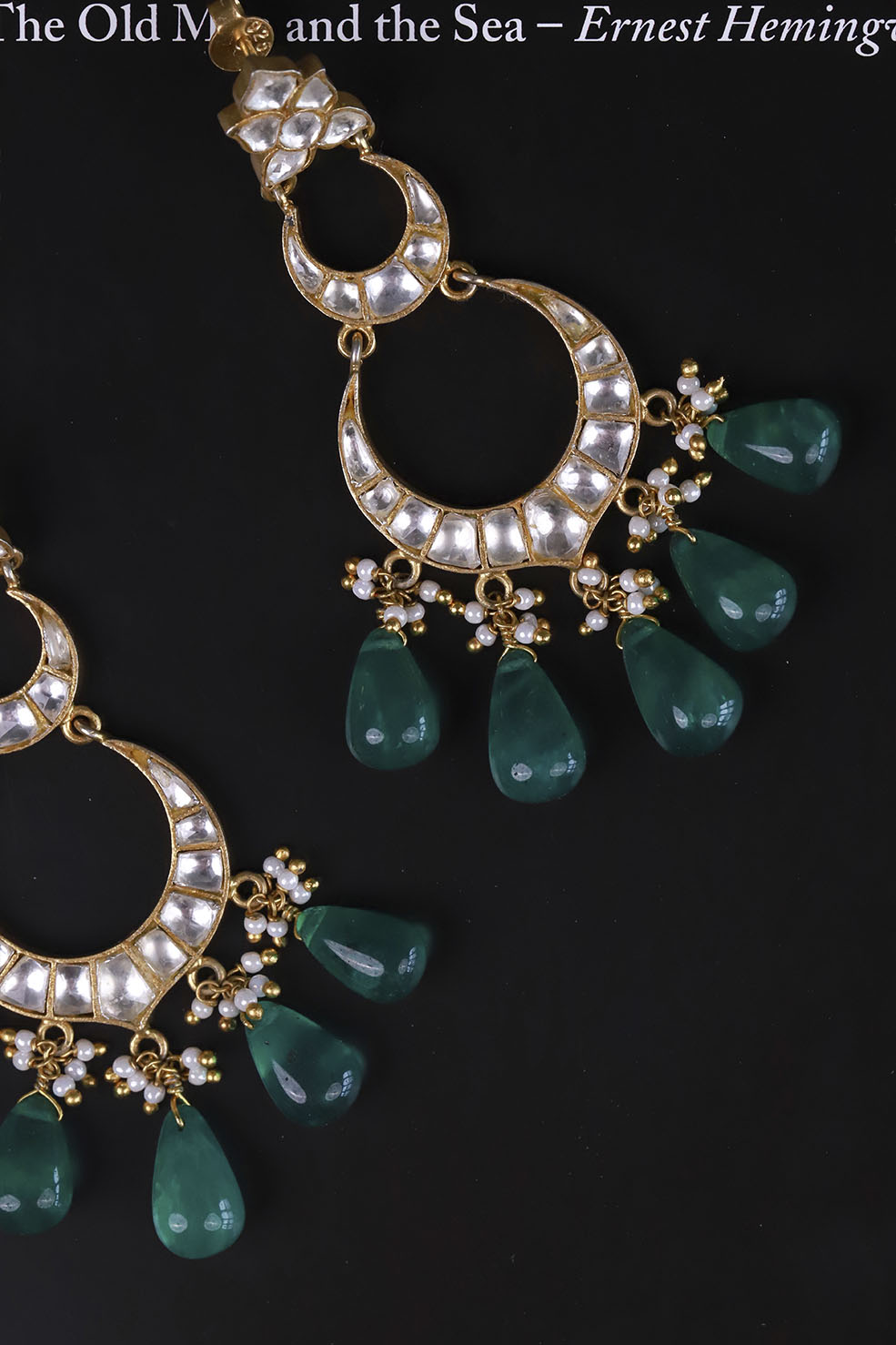 Silver Chandran Polki Earrings