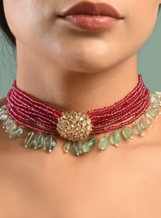 Silver Aarna Choker with Earrings