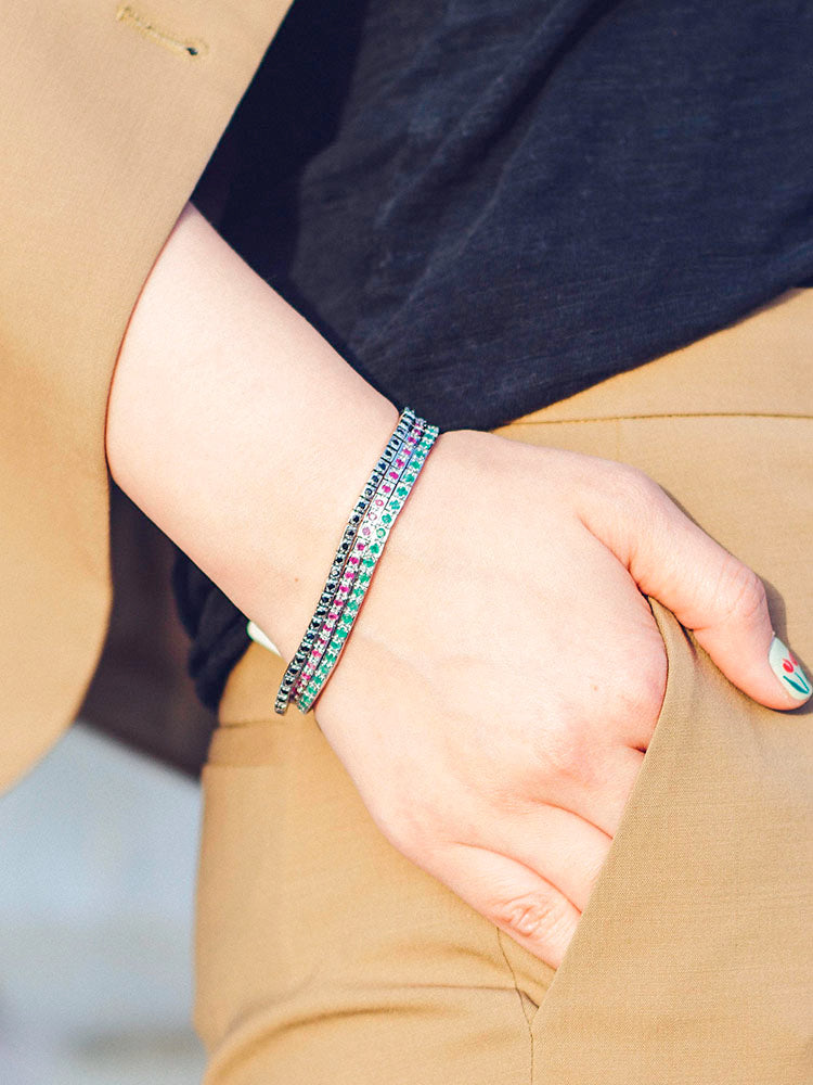 Silver Sapphire Tennis Bracelet